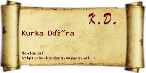 Kurka Dóra névjegykártya